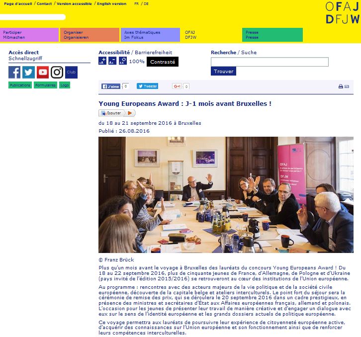 YEA : Le jury s'est réuni... - OFAJ / DFJW