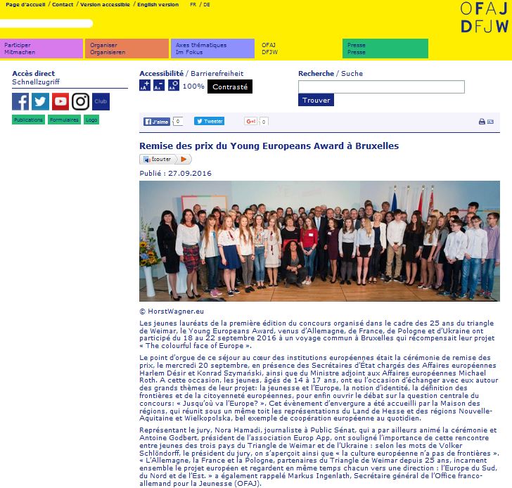 YEA : Le jury s'est réuni... - OFAJ / DFJW