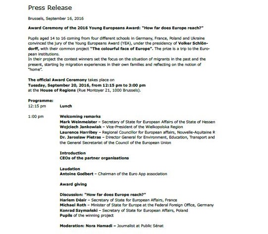 Press Release YEA