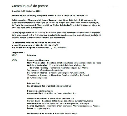 Communiqué de presse